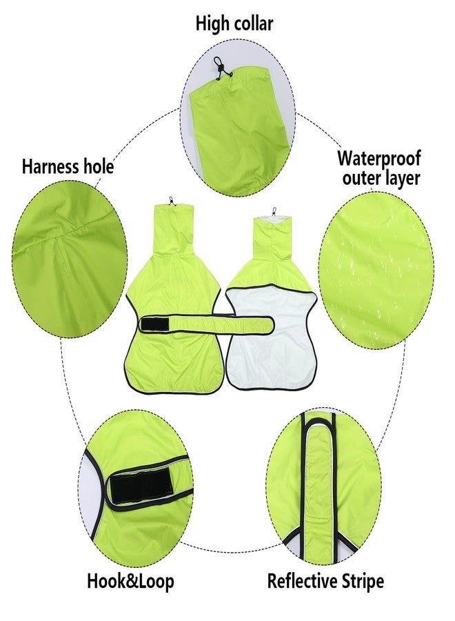 Morezi Greyhound Whippet Raincoat Waterproof with Reflective Stripe high Neck fit for Italian Greyhounds Whippets Long Back Breeds - Light Green - S - Image 3
